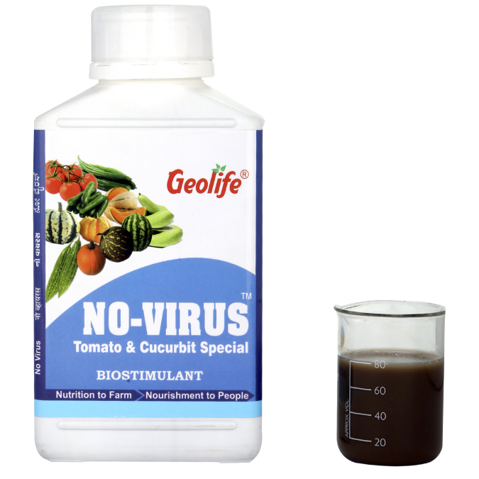 Geolife No Virus Tomato & Cucurbit - Organic Virucide for Viral Disease Protection | Enhances Growth & Yield